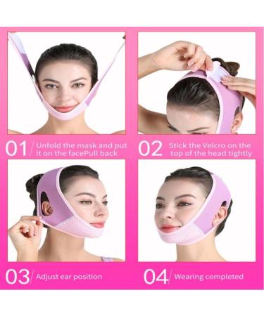 Double Chin Reducer | V Line Face Lifting Mask | Adjustable Soft Chin Strap | Reusable Face Strap for Double Chin (Purple - Buy Online on SooperMarket.com