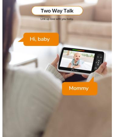 5 Large Display Video Baby Monitor w/ Remote PTZ, Night Vision & Lullabies | Two-Way Audio & Temp Display | 960ft Range Camera and Audio 650 - Buy Online on SooperMarket.com