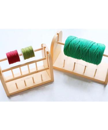 Hand U Journey Wood Spools Holder | 3-Thread Beech Rack Organizer for Macrame, Weaving, Sewing & Yarn - Buy Online on SooperMarket.com