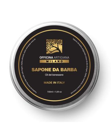The Goodfellla's Smile Officina Artigiana Shaving Soap with 5 Antioxiidant oils and Shea Butter Made in Italy 150 ml (Oli Del Benessere)