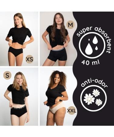 Noblood Eco-Friendly Period Underwear | Washable Cotton Briefs for Menstruation | 2-3 Tampon Absorbency | Sizes XXS to 3XL | Ideal for Girls | Includes Laundry Bag - Buy Online on SooperMarket.com