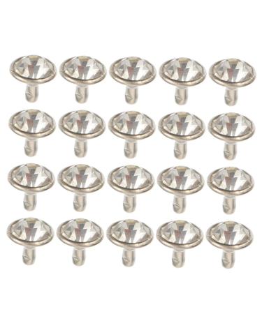 EXCEART 400 Sets Diamond Stud Rivets DIY Crafts Clothes DIY Rivets DIY Luggage Rivets Crystal Leather Goods 0.6X0.6X1CMx2pcs As Shownx2pcs