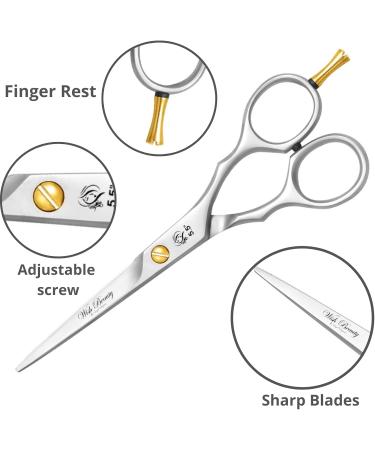 Glamified Glam Hairdressing Scissors Professional Hair Cutting Thinning Scissors Set (Haircut Trimming Grooming Shaping Scissors) for Men Hairdresser Barber Women Kids Pets Home 5.5inch - Buy Online on SooperMarket.com