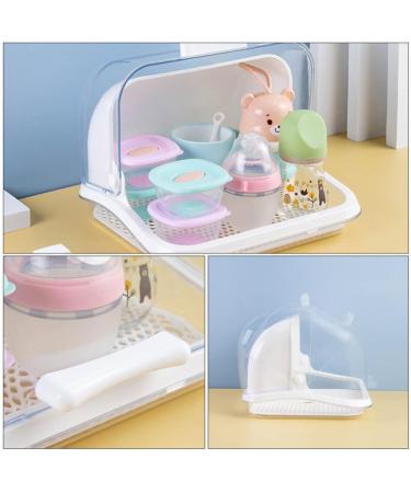 Kitchen Tableware Storage Box with Transparent Lid - White Organizer for Cups, Dinnerware, and Infant Home Essentials - Buy Online on SooperMarket.com