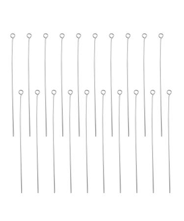 TAODAN Eye Pin 200pcs 2.75inch/70mm 304 Stainless Steel Open Eyepins Headpins for Jewelry Necklace Making
