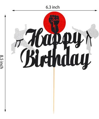 Arthsdite 1Pc Karate Cake Topper Taekwondo theme Kung Fu Sport Cake Topper Karate Happy Birthday Party Supplies Sparkling Party Decoration - Buy Online on SooperMarket.com