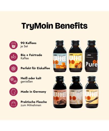 Trymoin Trial & Gift Set - 6 Bottles of Premium Coffee Circuits with Syrup & Recipe Book | Barista-Level Iced Coffee Gift Set - Buy Online on SooperMarket.com