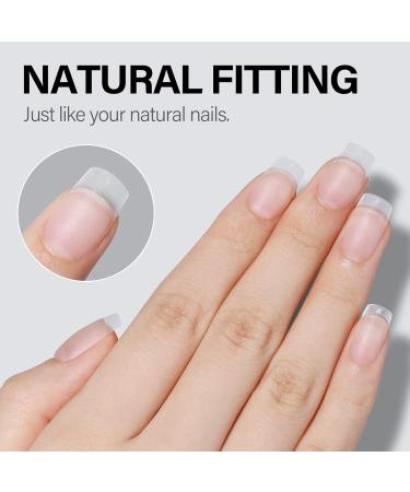 AILLSA Square Nails Tips - 240 Pcs Matte Soft Gel Nail Extension Tips | Pre-shaped Full Cover Acrylic Fake Nails | Short Square 15 Sizes | Soak Off & No File Needed - Buy Online on SooperMarket.com