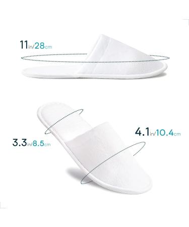6 Pairs White Disposable Spa Slippers | Summer Cotton, Non-Slip, Breathable | Men and Women - Great for Hotel Guests and Travel - Buy Online on SooperMarket.com