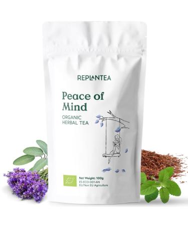 Relaxing Tea Organic Peace of Mind 100g +50 Cups | Rooibos Relax Loose Leaf with Sage Lemon Balm Lavender Tulsi REPLANTEA