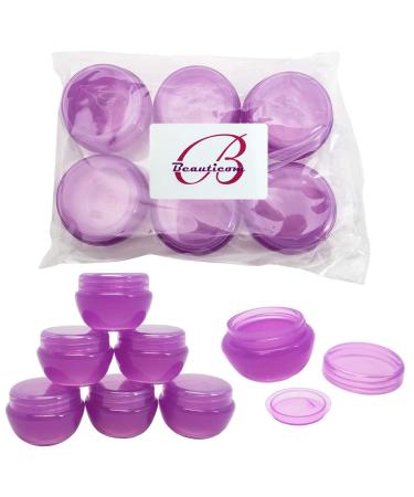 Beauticom 10G/10ML Frosted Container Jars with Inner Liner for Scrubs, Oils, Salves, Creams, Lotions, Makeup Cosmetics, Nail Accessories, Beauty Aids - BPA Free (6 Pieces, LIGHT Purple) 6 Pieces LIGHT Purple