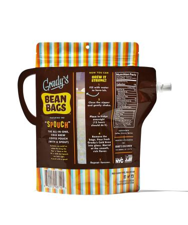 Grady's Cold Brew Coffee Spouch with 2 Bean Bags + Pour Bag - 4 Servings 4oz (Pack of 1) - Buy Online on SooperMarket.com