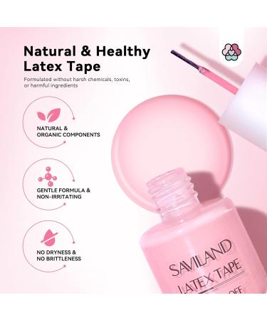 SAVILAND Liquid Latex for Nails - 20ML Peel Off Barrier & Cuticle Guard with Tweezer | Nail Art Tools for Home & Salon Manicure - Buy Online on SooperMarket.com