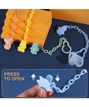 Zeayebsr Dummy Clips - 6 Pieces Lightweight Pacifier Anti-Drop Chain for Newborn Girls and Boys - Buy Online on SooperMarket.com