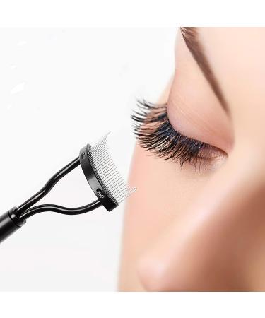 Eyelash Brush Eyelash Comb Eyebrow Brush Eyelash Separator Mascara Applicator Eyelash Definer with Comb Cover Designed Cosmetic Brushes Tool/51 Black - Buy Online on SooperMarket.com