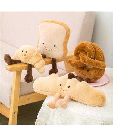 Cute 9 Croissant Plush Toy - Soft Weighted Stuffed Animal for Kids Birthday-Gifts - Buy Online on SooperMarket.com