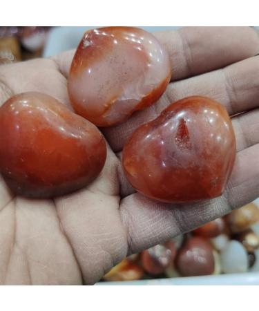 3pcs Natural Heart-Shaped Colorful Red Carnelian Agate Flame Geode Beautiful Crystal - Buy Online on SooperMarket.com