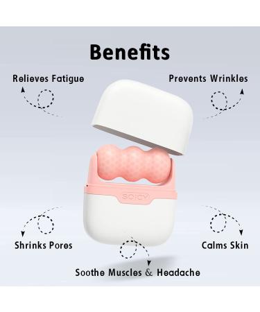 Ice Roller for Face and Eyes - Facial Skin Care Tool with 2-in-1 Roller and Carry Case - Reduce Puffiness, Relieve Migraine Pain - Women's Gift (Pink) - Buy Online on SooperMarket.com