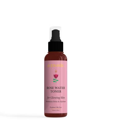 Rose Water Toner Spray | Helps Reduce Open Pores | Maintains pH Balance & Clears Dirt & Oil | Hydrating Facial Mist | for All Skin Types | 3.38 Fl Oz (100ml)