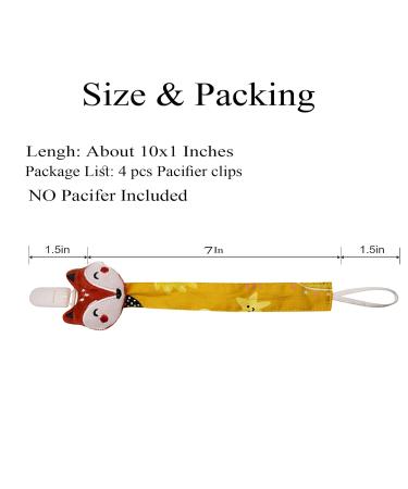 Pacifier Clip Holder Leash for Baby Boy Girl Newborn Toddler Teether Teething Dummy - 4 Pack Blue Girls Design - Buy Online on SooperMarket.com