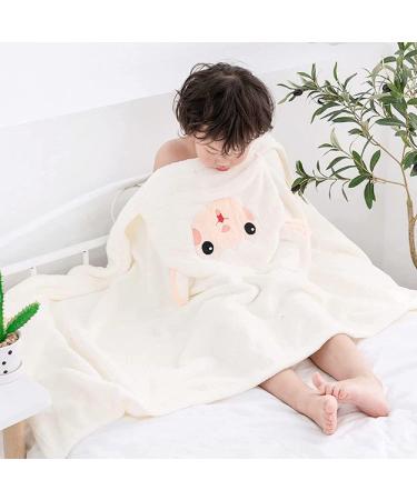 Hilmocho Baby Hooded Bath Towel | Soft Coral Velvet Swaddle Blanket for Infants | Absorbent Shower and Swimming Towel | White Sheep Design - Buy Online on SooperMarket.com