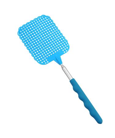 Flying swatter extendable manual telescopic portable anti-mosquito swatter for garden flying mosquitoes insects (blue 26-72 cm)
