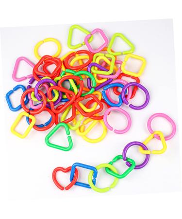 Ibasenice 175 PTH Geometric Chain Buckle Baby Rings Toy - 5 Colorful Toddler Chain Play Set for Crib 5.5x5.5cm - Buy Online on SooperMarket.com