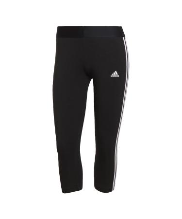 adidas women's 3/4 leggings. Essentials 3-Stripes 3/4 Length Leggings M Black/White