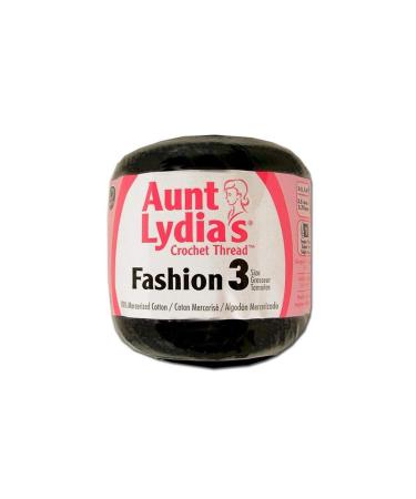 Aunt Lydia's Fashion Crochet Thread Size 3-Black