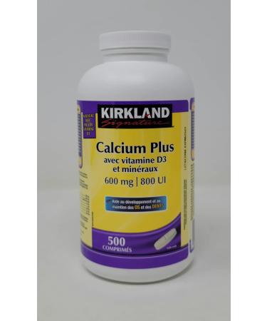 kirkland Signature Calcium Plus with Vitamin D3 & Minerals 600mg/800IU 500 tabs - Buy Online on SooperMarket.com