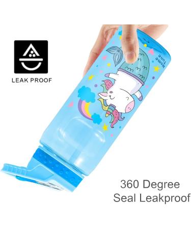 Koohot 22oz Kids Water Bottle - BPA Free, Leak-Proof, Lightweight with Straw Lid and Carry Loop - Mermaid2 Design for Boys and Girls - Buy Online on SooperMarket.com