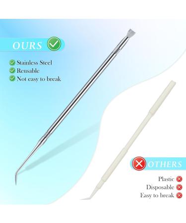 Chumia Eyelash Lift Perm Tool Set - 2 Stainless Steel Lash Separator & Tint Rods for Eyelash & Eyebrow Perming Curling & Extensions - Premium Silver Tools - Buy Online on SooperMarket.com