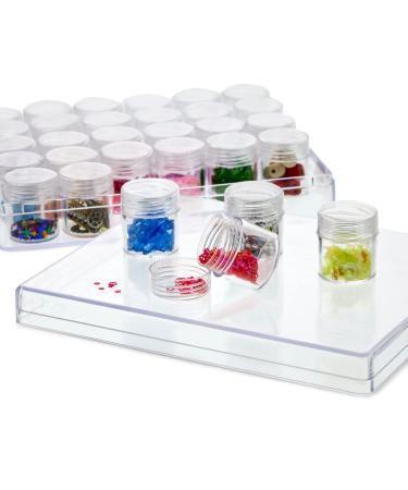 Clear Plastic Bead Storage Container with 30 Jars for Diamond Painting