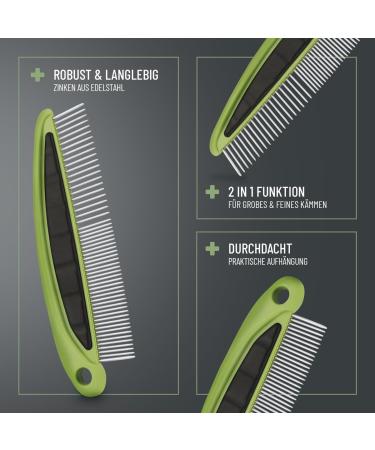 Reavet 2-in-1 Fur Comb for Medium & Long-Haired Dogs & Cats | Ideal for Daily Fur Care & Knot Removal - Buy Online on SooperMarket.com