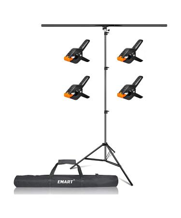 EMART T-Shape Portable Background Backdrop Support Stand Kit 5ft Wide 8.5ft Tall Adjustable Photo Backdrop Stand with 4 Spring Clamps 8.5ft Stand