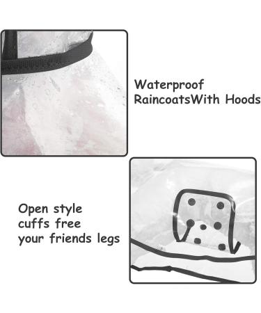 Petcute Waterproof Dog Raincoat with Hood - Transparent PVC Breathable & Button Closure for Medium & Large Dogs (Size M Black) - Buy Online on SooperMarket.com