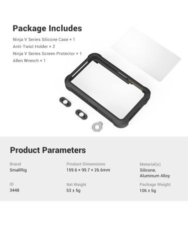 SmallRig Silicone Case with Screen Protector for Atomos Ninja V/V+ Monitor - Anti-Scratch, Anti-Fingerprint, Anti-Dust | 3448 - Buy Online on SooperMarket.com