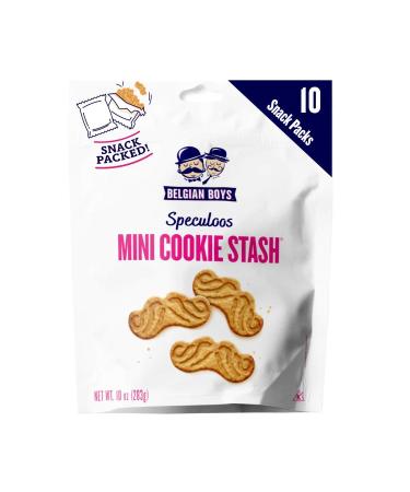 Belgian Boys Speculoos Mini Cookie Stash, European Spice Butter Cookies, Non-GMO, No Preservatives, Nut Free, Vegetarian Friendly, 1oz Pouches (10 Snack Packs per Box)