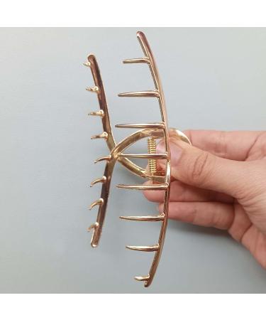 3pcs Metal Strong Hair Claw Clips - Nonslip Large Hair Claw Clip Set for Fashionable Hair Styling - Perfect for Women and Girls with Thin or Thick Hair (Rose Gold, Silver, Gold) - Buy Online on SooperMarket.com