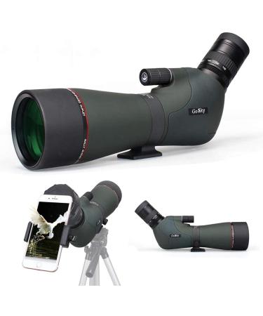 Gosky Newest 20-60x80 Dual Focusing Spotting Scope - Waterproof HD Optics Zoom Scope with with Carrying Case and Smartphone Adapter for Hunting Bird Watching Target Shooting Astronomy Scenery