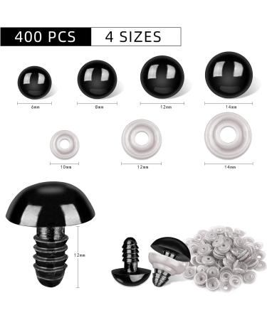 800 Pcs Safety Eyes Black Plastic Eyes with Washers for Stuffed Crochet Animal Crafts Doll Making Supplier Bulk (4 Sizes) - Buy Online on SooperMarket.com