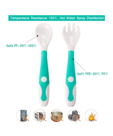 Novos Baby Utensils Set - Soft Grip Toddler Fork & Spoon with Travel Case | Perfect Feeding Learning Tool for Kids - Blue - Buy Online on SooperMarket.com