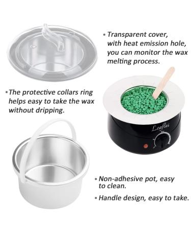 Waxing Kit for Women/Men - Hair Removal Wax Warmer with 6 Hard Wax Beans - Full Body, Face, Bikini, Armpit - 10 Applicators Sticks, 5 Protection Paper Circles (Black) - Buy Online on SooperMarket.com