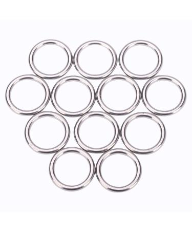 12 Pcs Metal O Rings 1 Inch Heavy Duty 304 Stainless Steel Welded O Ring Multi-Purpose O-Ring for Macrame, DIY Crafts, Hardware, Bags, Camping Belt, Dog Leashes, Keychain, Purse. 4mm*25mm ID  12Pcs