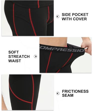Milin Naco Men's Compression Pants 3-Pack - Black Athletic Sports Leggings - Buy Online on SooperMarket.com