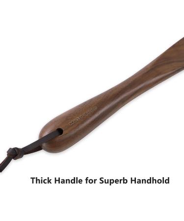 Muso Wood 15in Shoe Horn Long Handle for Seniors, Men, Women, Kids, Pregnancy - Walnut Wooden Shoehorn - Ergonomic Design - Buy Online on SooperMarket.com