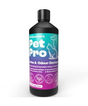Dirtbusters Pet Pro Urine & Odour Destroyer Enzyme Cleaner For Carpet & Upholstery Neautralise & Remove Pet Dog & Cat Odours At Source With Reactivating Enzymatic Treatment (1L)