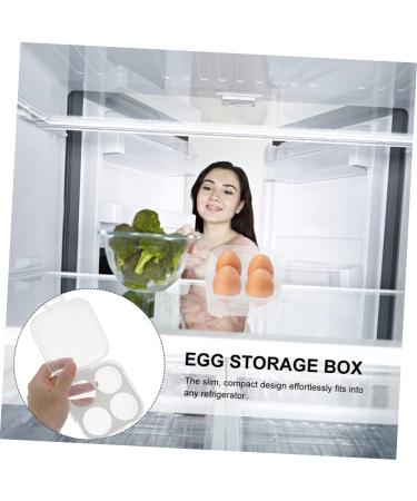 Fridge Egg Container 2pcs Box 4 Grid Egg Storage Box Plastic Pallet Empty Egg Carton re-usable - Buy Online on SooperMarket.com