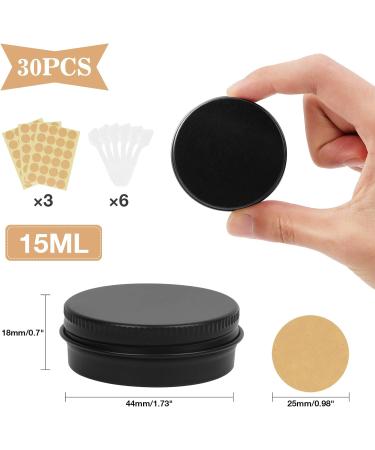 Veuwolm Aluminum Travel Cream Can (30 pcs) with Stickers - 15ml Screw Cap for Lip Balm & Cosmetics - Buy Online on SooperMarket.com