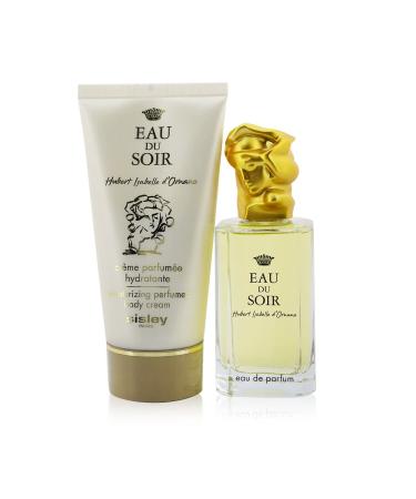 Eau du Soir by Sisley for Women 2 Piece Merci Set Includes: 3.3 oz Eau de Parfum Spray + 5.0 oz Moisturizing Perfumed Body Lotion